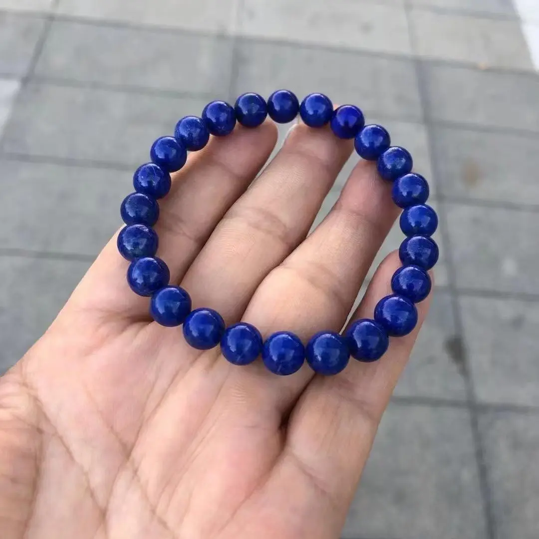 

8mm Natural Blue Lapis Lazuli Bracelet Jewelry For Woman Lady Man Crystal Love Gift Beads Energy Gemstone Stone Strands AAAAA