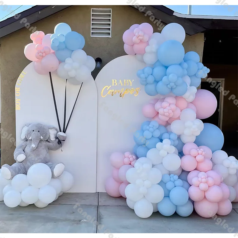 

167pcs Pink Balloon Arch White Blue Baby Shower Balloons Gender Reveal Birthday Party Favors Wedding Boho Bridal Shower