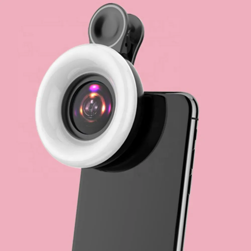 

Macron Lens Ring Light Mobile Phone Lens Selfie Light Clip for IPhone Photography Light on Cell Phone Accessories