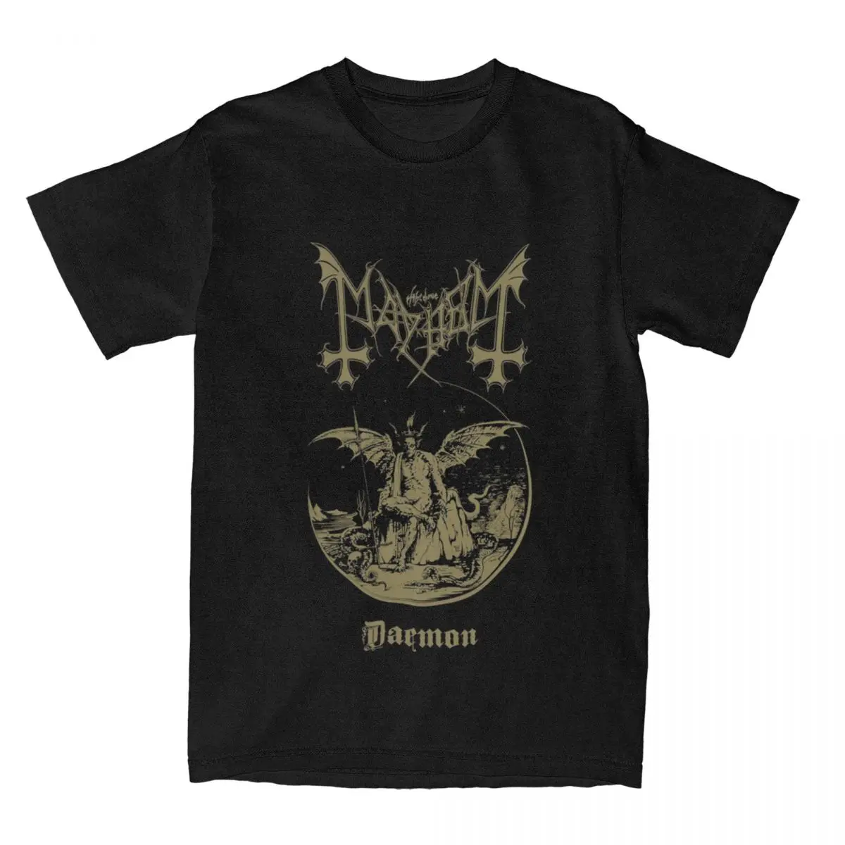 

The Devil Daemon Wings Mayhem Shirt Merch для мужчин и женщин, чистый хлопок, Винтажная футболка с коротким рукавом, топы с принтом