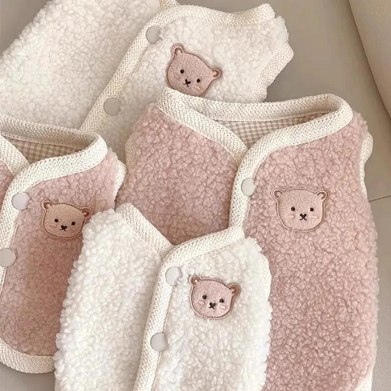 

INS Winter Warm Pet Dogs Clothes Vest Pet Apparel Puppy Dog Clothing Dog Sweater Thickened Cat Clothes For Small Dog Jacket