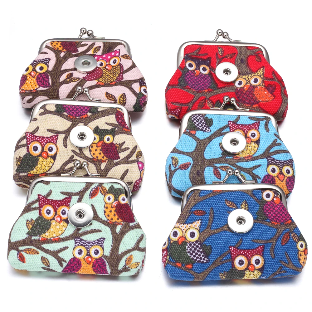 10 шт./лот оптовая продажа ювелирная сумка с кнопками для денег цветная сова