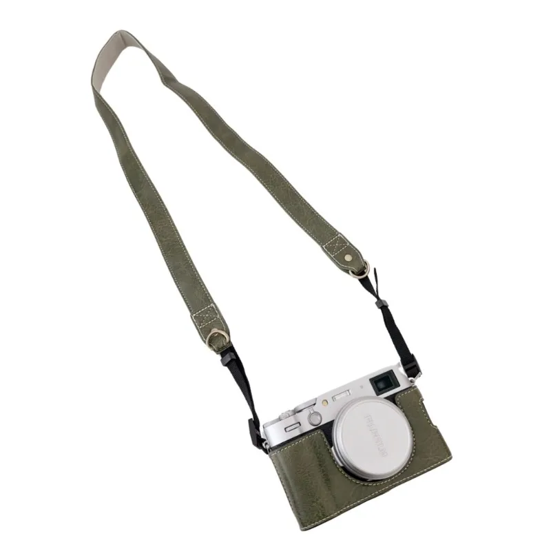 Кожаная сумка для фотоаппарата Fujifilm X100VI чехол полукрепление кожаная основа