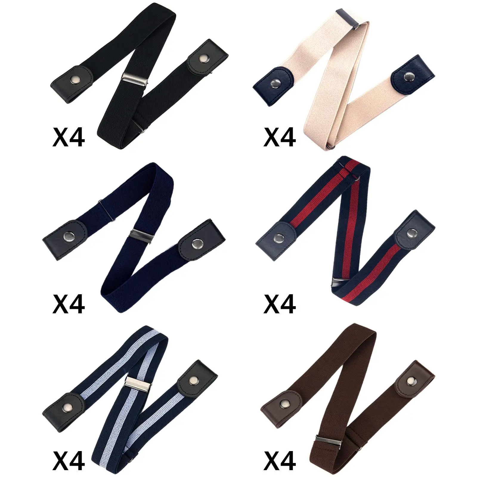 

No Buckle Women Men Stretch Wasitbands, Elastic Waist Strap Jeans Pants Dresses Decorative Exquisite Belt