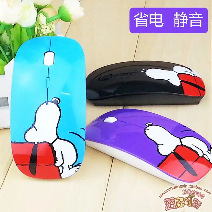 

Snoopy Anime Mute Wireless Mouse Ultra-thin Cute Laptop Desktop Computer Girl Cartoon Mouse