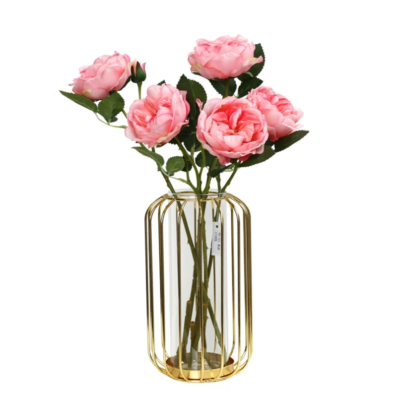 

Artificial Flowers Bouquets Real Touch Fake Austin Rose with Bud Realistic Blossom Artificial Silk Rose Long Stem Flowers