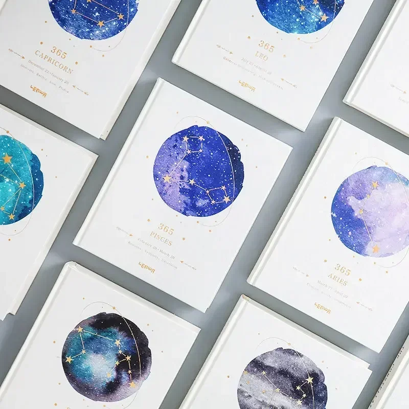 Блокнот в твердой обложке с 12 созвездиями 365 страниц
