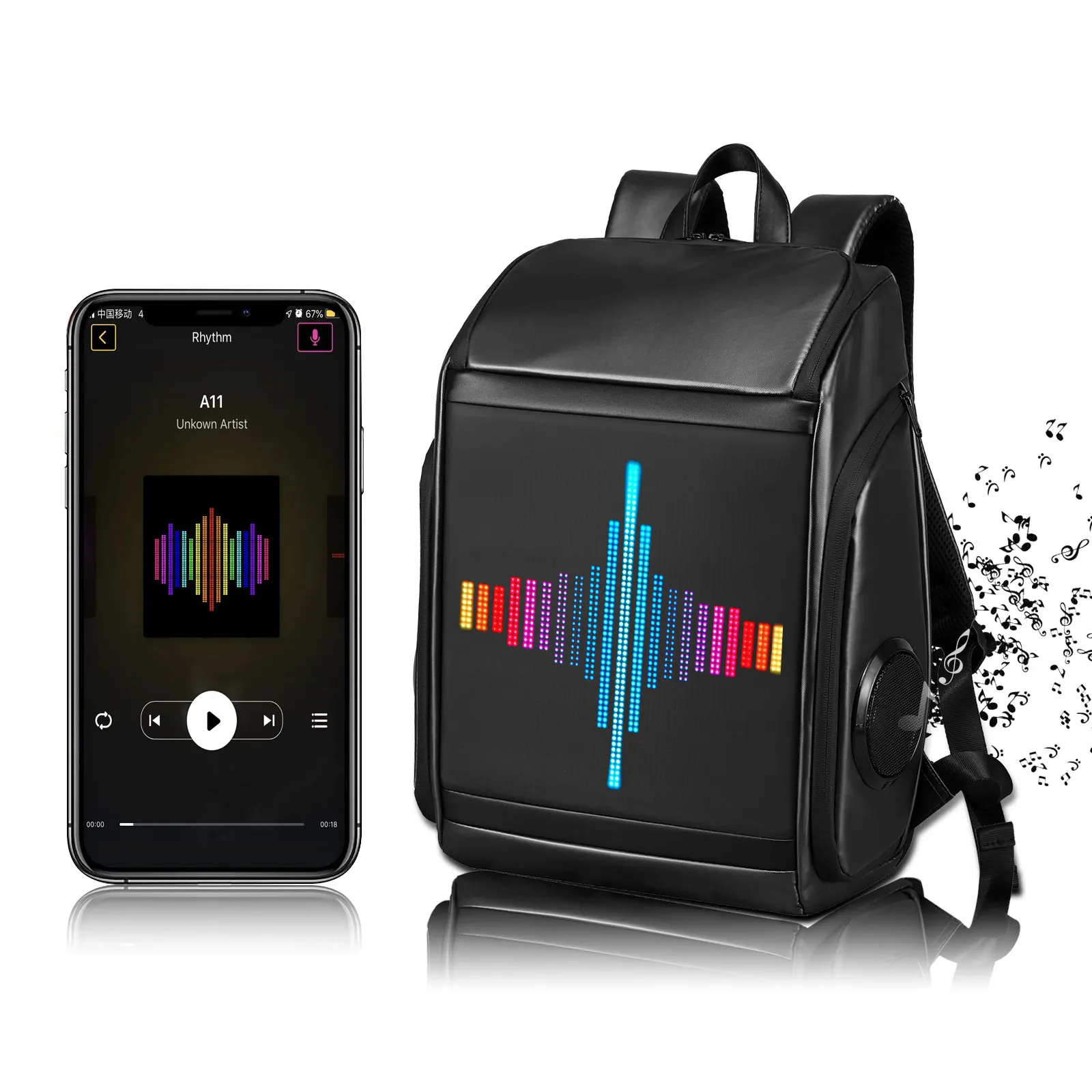 

Best Selling Backpack 2022 DIY Fashion Backpacks Women's Men's LED Bags With Bluetooth Speaker And Screens