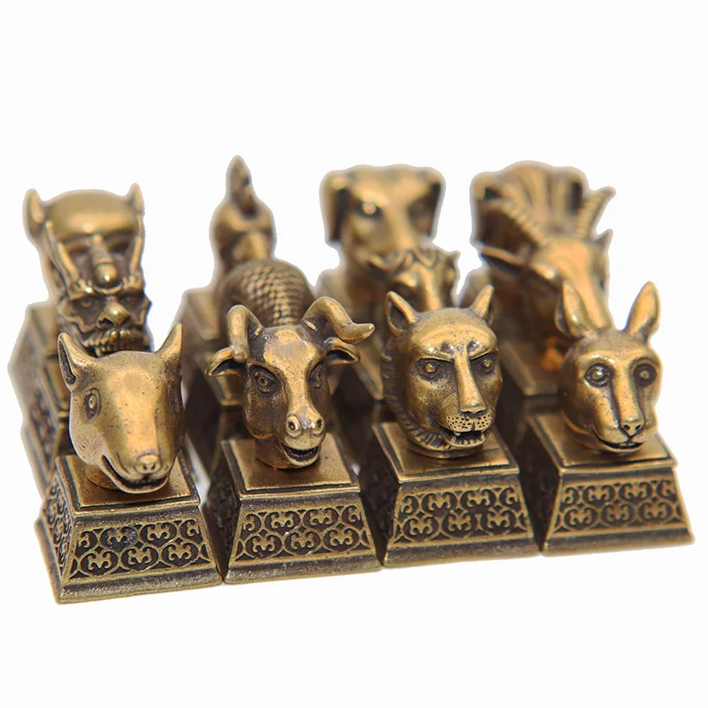 Китайская Скульптура 12 знаков зодиака голова животного скульптура статуэтки