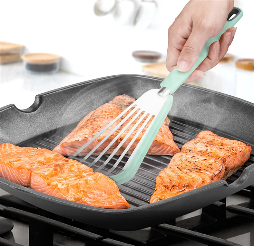 

Frying Spatula Silicone Leaky Shovel Fish Slice Cookware Cooking Utensils Beef Egg Kitchen Scraper Non-Stick Spatula Kitchenware