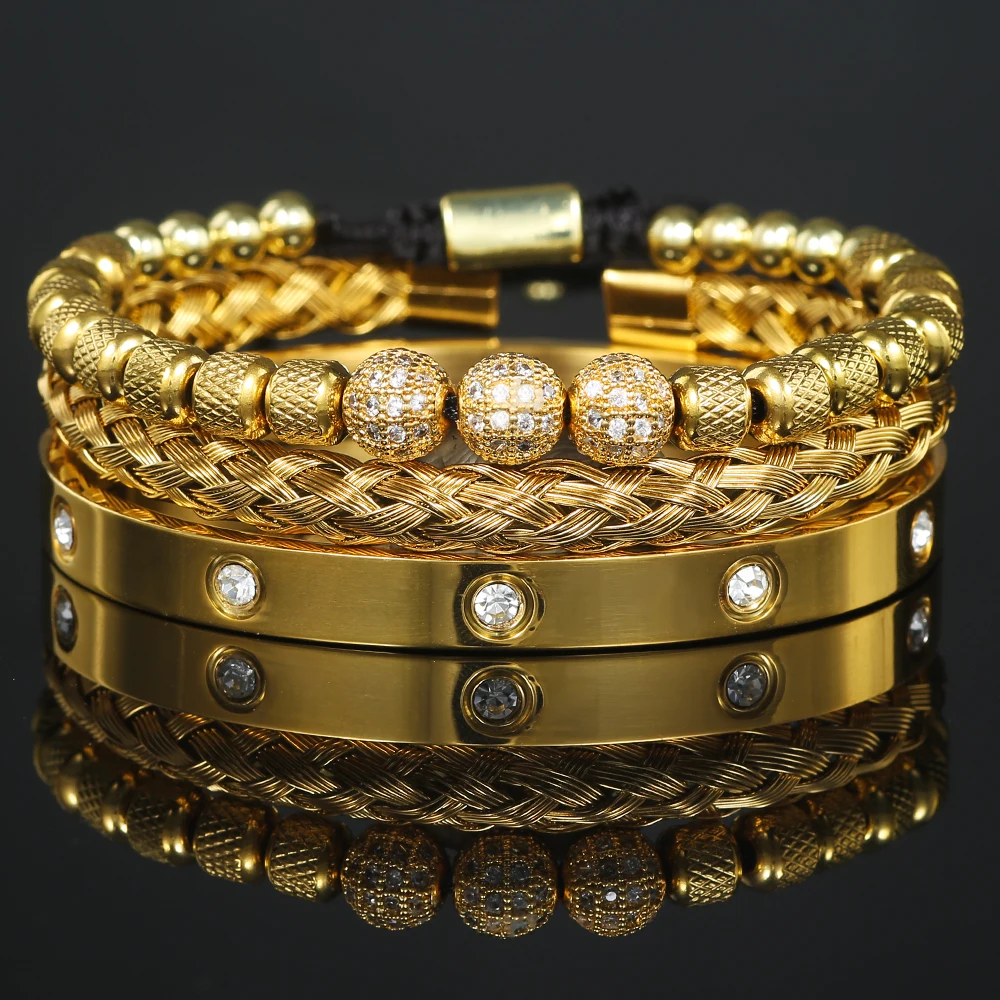 Роскошные круглые бусины из фианита с микрозакрепкой 3 шт. очаровательные