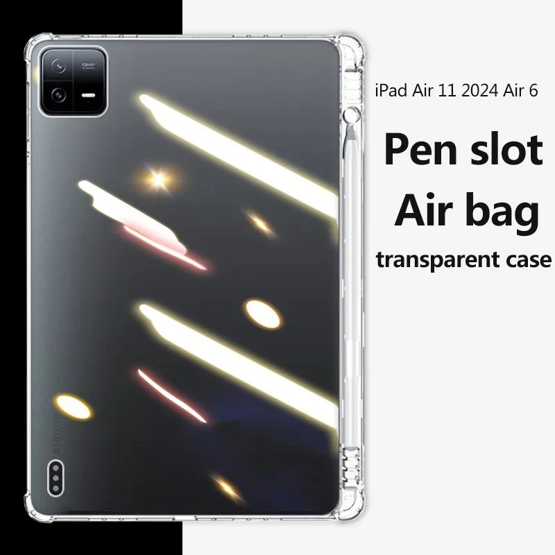 Мягкий прозрачный чехол из ТПУ для iPad Pro 11 2024 5th Air11 Air6 Pro13 12 9 Air13 10th Air 5 4 3Pro 2 1 7 10 Mini 6
