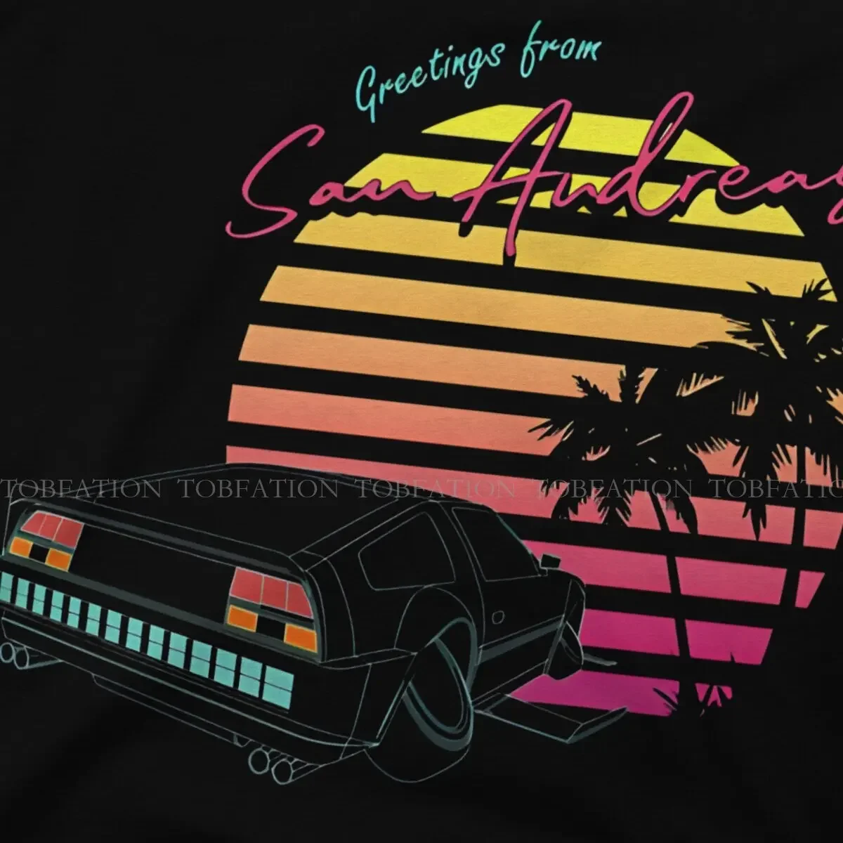 Футболка с принтом игры GTA для мужчин приветствиями из Сан-Андреаса мягкая