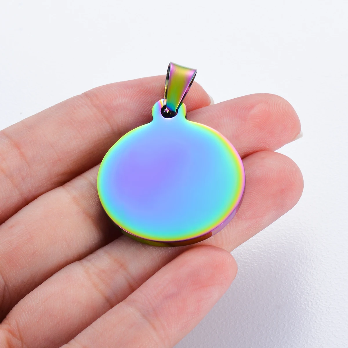 Металлические круглые пустые бирки для украшений нержавеющая сталь 10 шт.