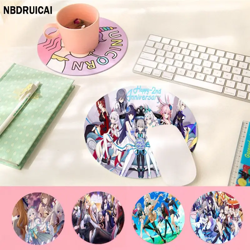 

Honkai Impact The 3rd Non-slip Round Keyboard Mat Table Mat Students Cabinet Gamer Desktop Mousepad Cup Mats Deskpad Home Decor
