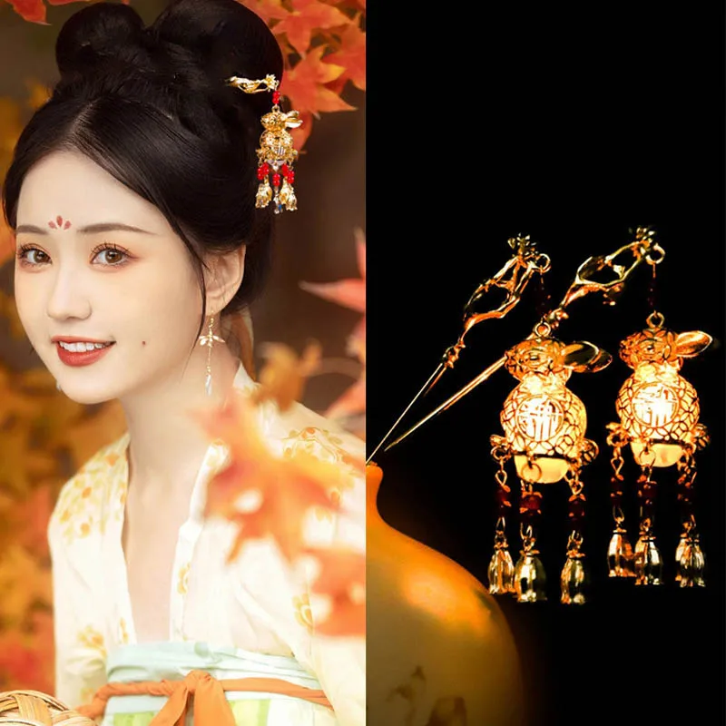 Светящаяся шпилька для волос в китайском стиле Шпилька традиционном с фонариком