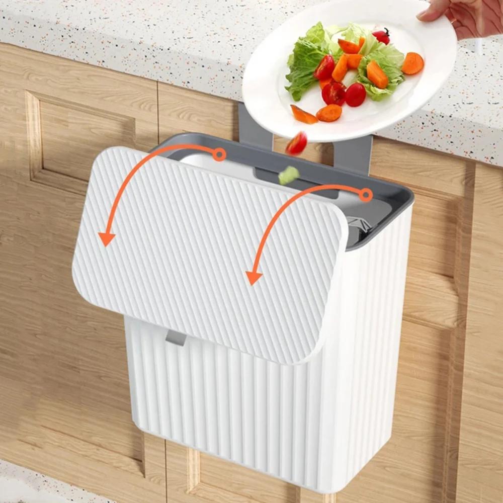 

Настенное кухонное мусорное ведро 7/9 л, вместительные кухонные мусорные баки с крышкой, подвесное мусорное ведро, дверь ванной, мусорное вед...