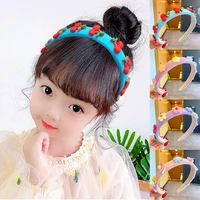 cute cartoon fruit flower sponge headbands for children girls sweet soft padded hairbands bezel hair hoops kids hair accessories