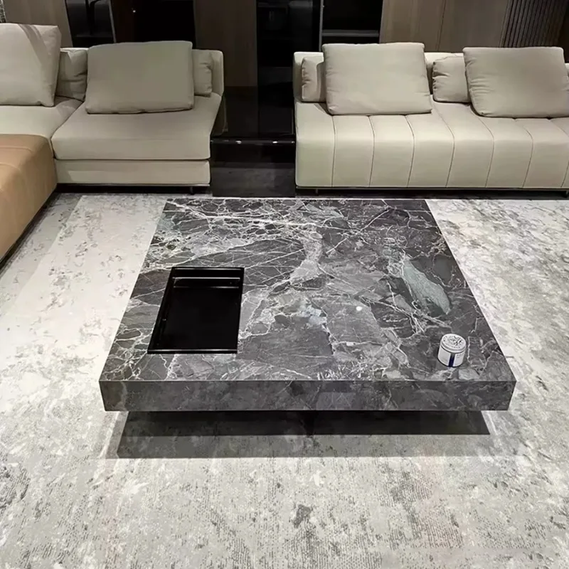 Итальянский современный журнальный столик мраморная мебель квадратные
