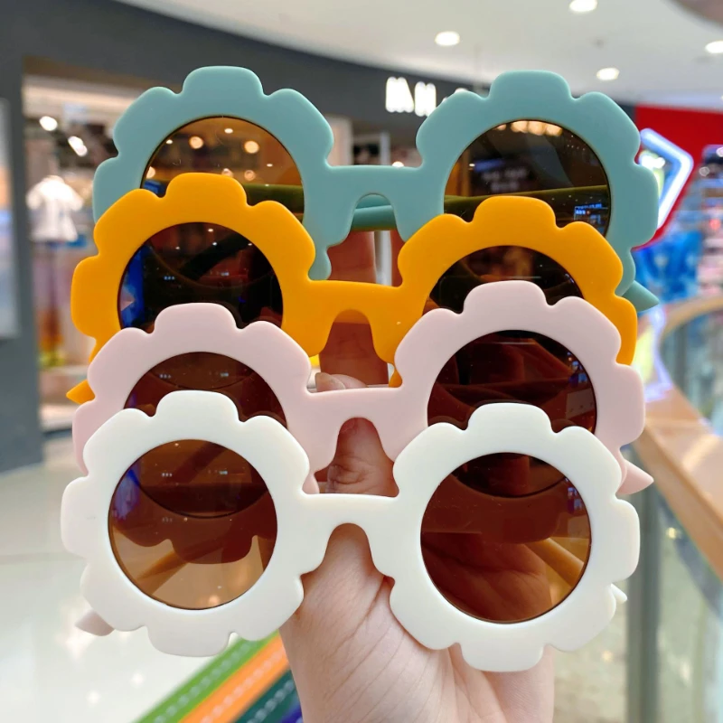 

Round Sun Flower Kids Sunglasses Boy Girls Outdoor Sun Glasses Children UV400 Eye Protection Party Eyewear Oculos De Sol