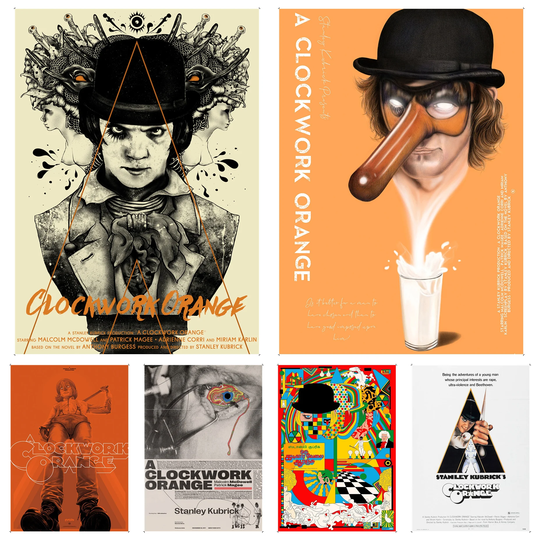 

Movie A Clockwork Orange Whitepaper Poster Waterproof Paper Sticker Coffee House Bar Room Wall Decor