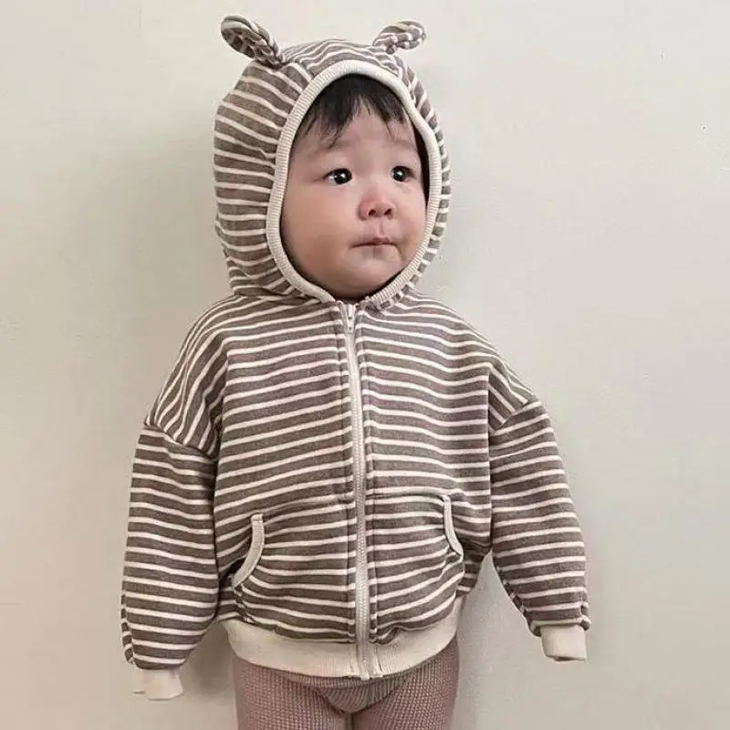 

Детский хлопковый кардиган на молнии, с капюшоном и карманами