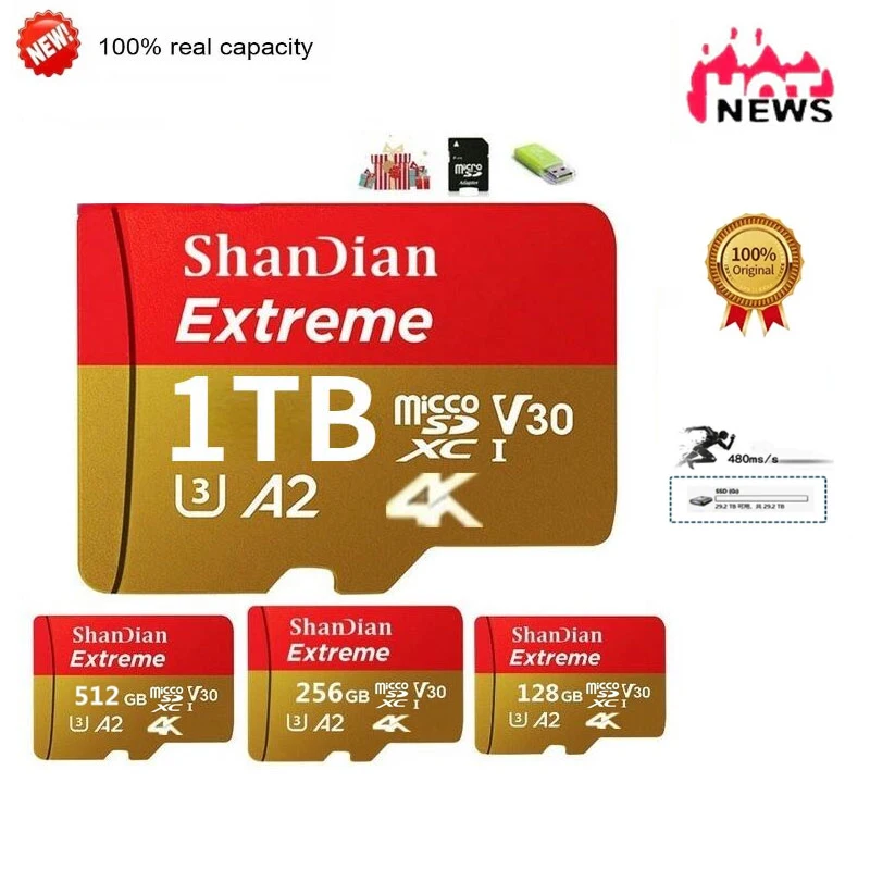 

HOT 2023 New Micco Memory SD Card 128GB 256GB 512GB 1TB SD Card SD/TF Flash Card 128 256 512GB 1TB Memory Card for Phonemicro Sd