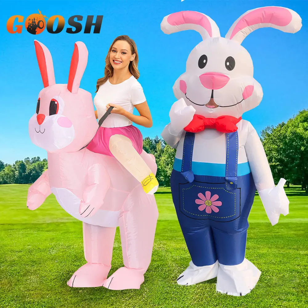 

Adult Kids Bunny Inflatable Costumes Anime Mascot Rabbit Fancy Dress Easter Halloween Christmas Cosplay Costumes Party Costumes