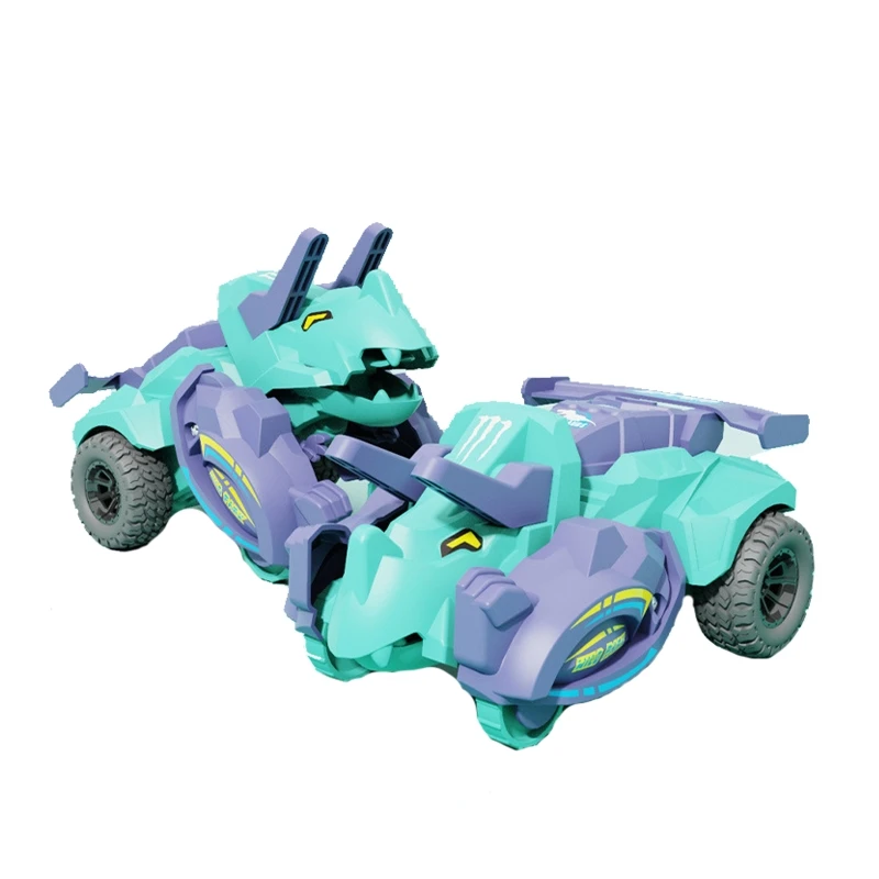 

Friction Dinosaur Deformation Toy Mini Car Toy w/ 360 Degree Rotating Cartoon Pull Back Vehicle Preschool Birthday Gift