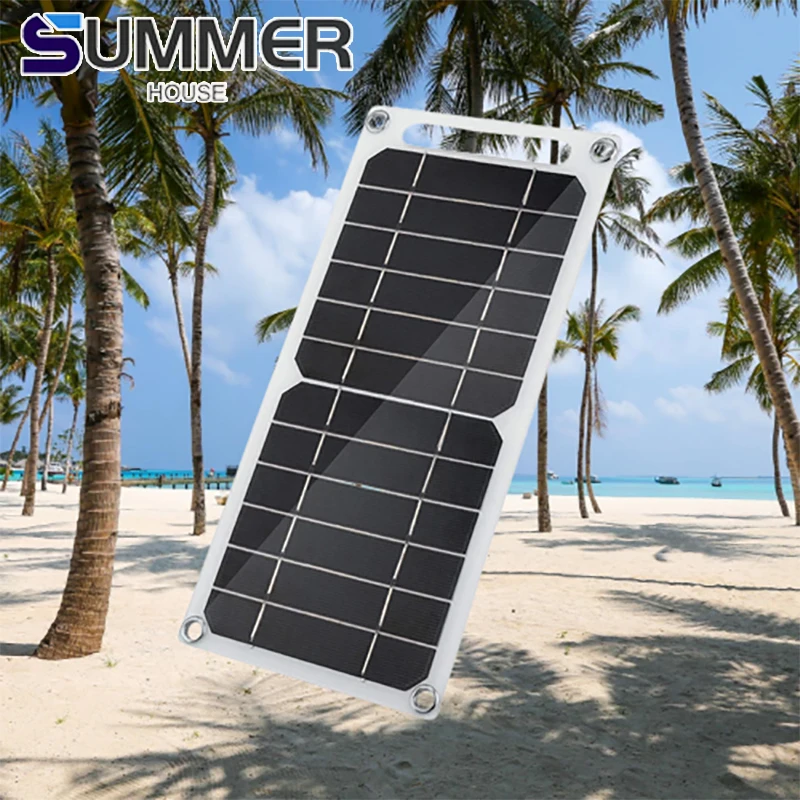 

2023 30W Solar Panel USB Waterproof Outdoor Hike Camping Portable Cells Battery Solar Charger Plate for Mobile Phone Power Bank