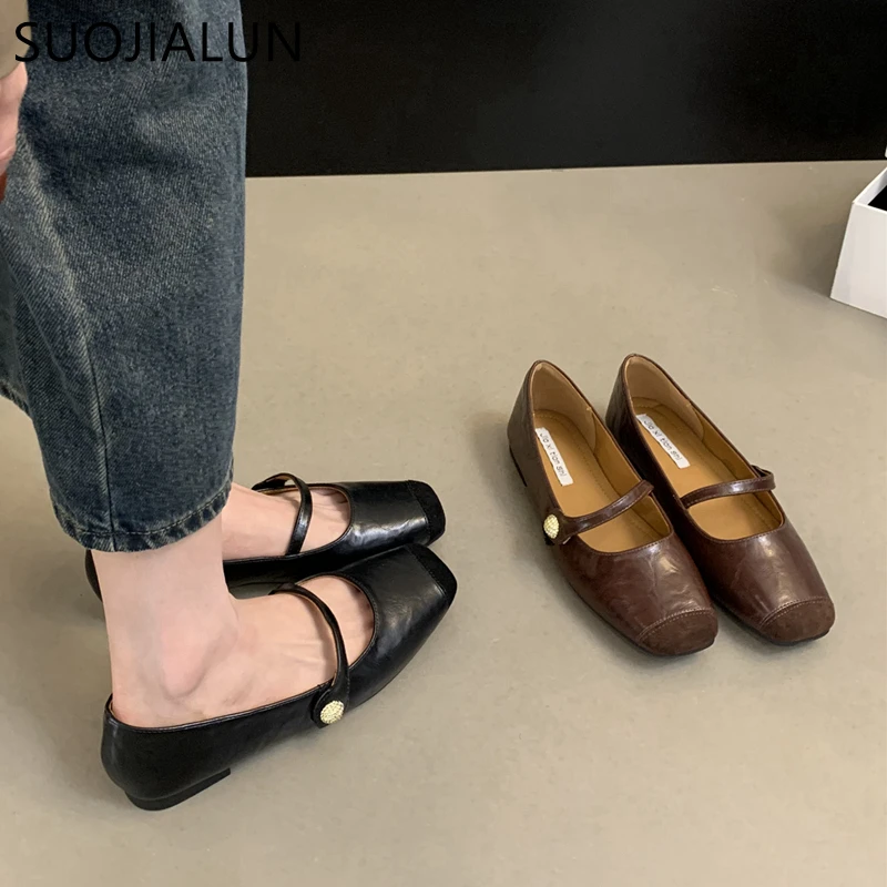 

Женские туфли на плоской подошве, с круглым носком, без застежки