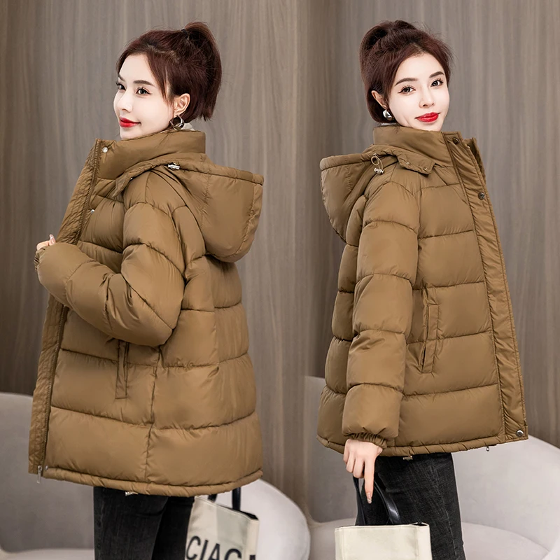 EHQAXIN 2022 Winter New Women's Down Jacket Casual Loose Korean Hooded Cotton Jacket Short Thick Warm Cotton Coats Ladies S-XL