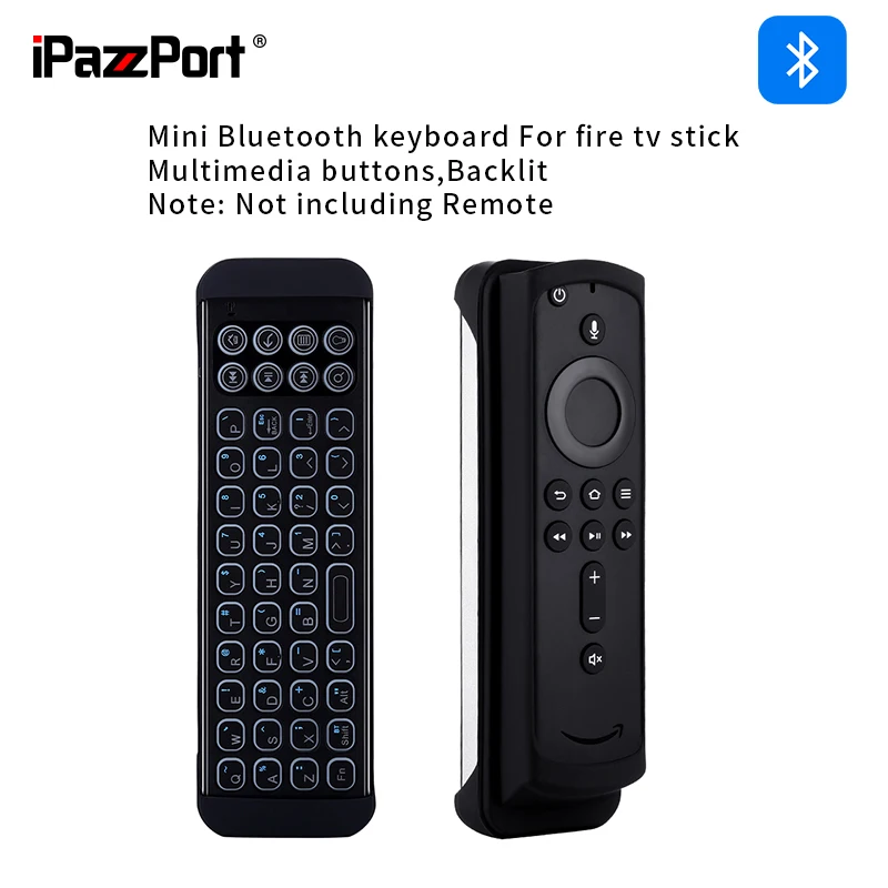 iPazzPort Mini Bluetooth Wireless Keyboard Remote with Backlit for Fire TV Stick 4k Max Lite, Fire Cube,  Smart TV