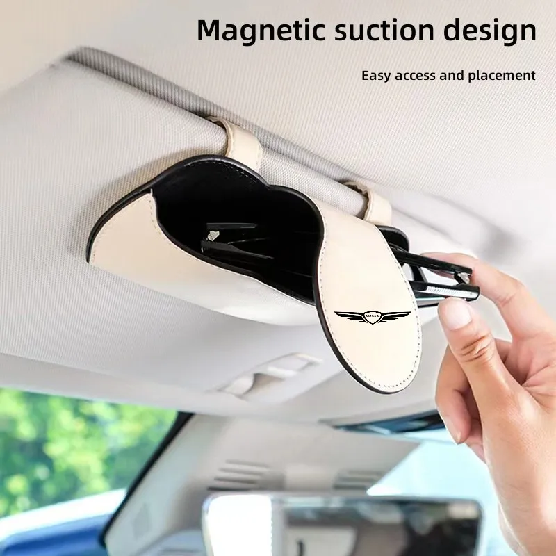 

Car Glasses Case Auto Sun Visor Glasses Holder Sunglasses Clip Universal For Hyundai Genesis Coupe G80 G70 GV80 BH GH Accessory