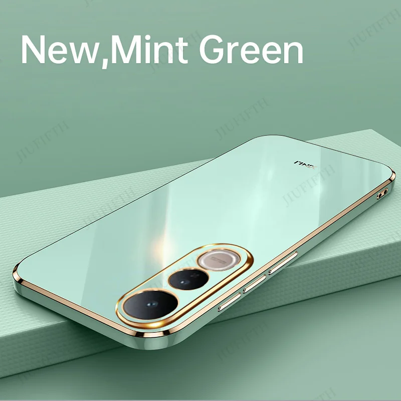 Фото Мягкие чехлы для телефонов из ТПУ V50Lite 6D Plaiting для VIVO V50 Lite 5G, силиконовый противоударный чехол для Vovo V 50, чехол для автомобиля №1