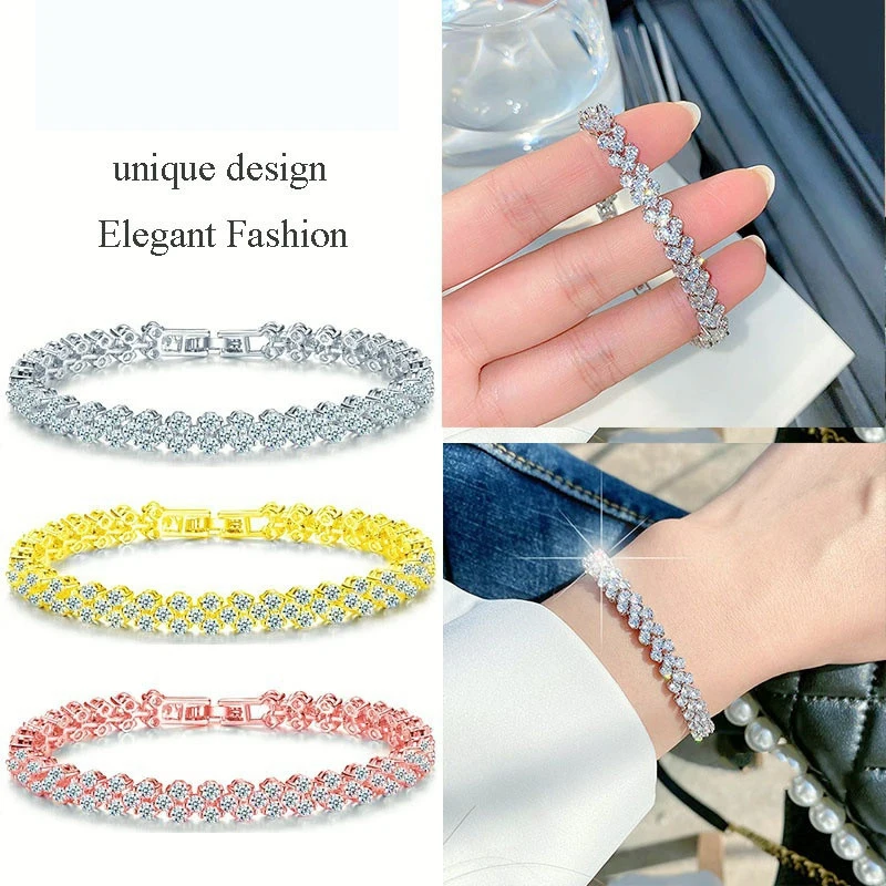 

Exquisite Fashion Women's Heart-shaped Crystal Diamond Bracelet Gift for Women With Delicate Gift Box