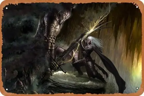 Игровые персонажи фантазия работа Drizzt Do'Urden металлический жестяной знак Ретро