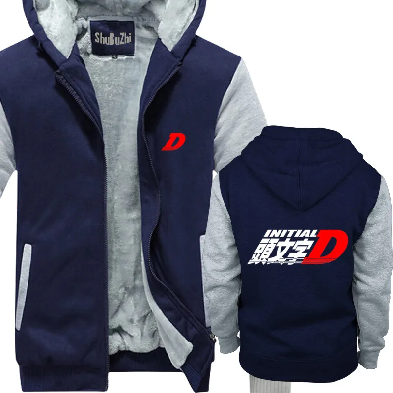 

Winter Thick Warm Fleece Zipper Coat for Mens New Initial D AE 86 Anime Series 02 SportWear Tracksuit Male Hoodies