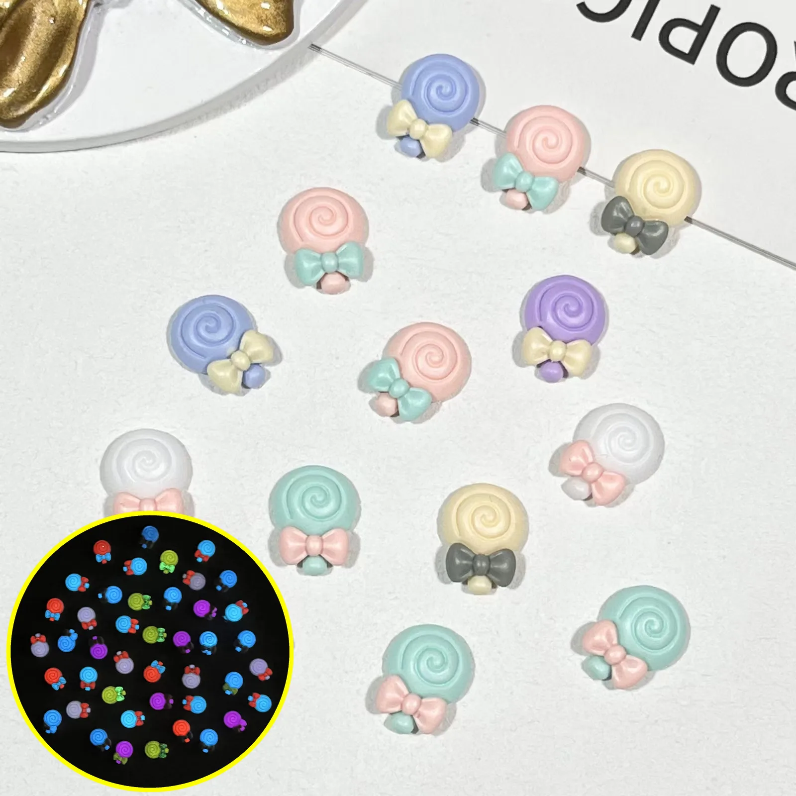 20 шт. Miniso леденец мультяшные подвески для ногтей изготовления своими руками