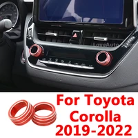 car air conditioning panel knob decorative ring central control decoration for toyota corolla 2019 2020 2021 2022 accessories