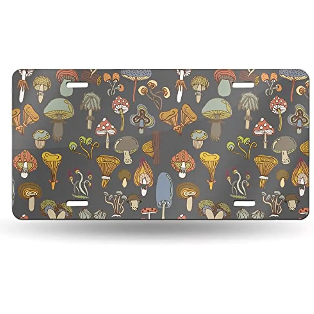

New License Plate,Mushroom Decorative Car Front License Plates,Vanity Tag,Metal Car Plate,Aluminum Novelty License Plate