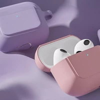 solid silicone cover case for airpods 3 generation cover headphone shell for airpod 3 case wireless earphone with keychain