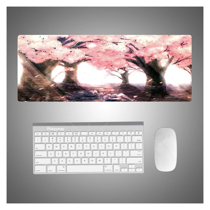 

Japanese Mouse Pad Sakura MouseMat Flowers Black and White Mausepad Pink Mechanical Keyboard Deskmat Big Mousepad 900x400 Carpet