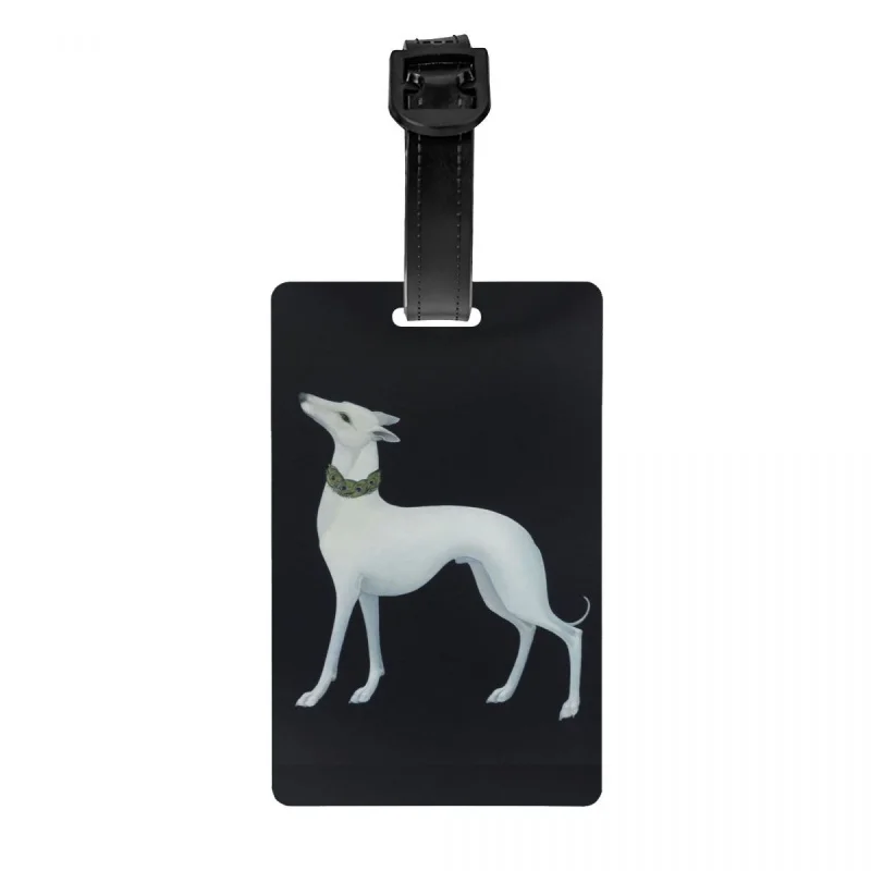 

Custom Cute Greyhound Luggage Tag Privacy Protection Whippet Sihthound Dog Baggage Tags Travel Bag Labels Suitcase