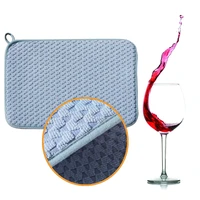 new 1pc dish drying mat for kitchen sink drainer microfiber cushion pad tableware tea towel absorbent hotel bar placemat 3850cm