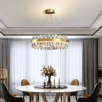 light luxury round living room restaurant crystal chandelier modern bedroom home pendant lamps meeting room cafe hanging fixture