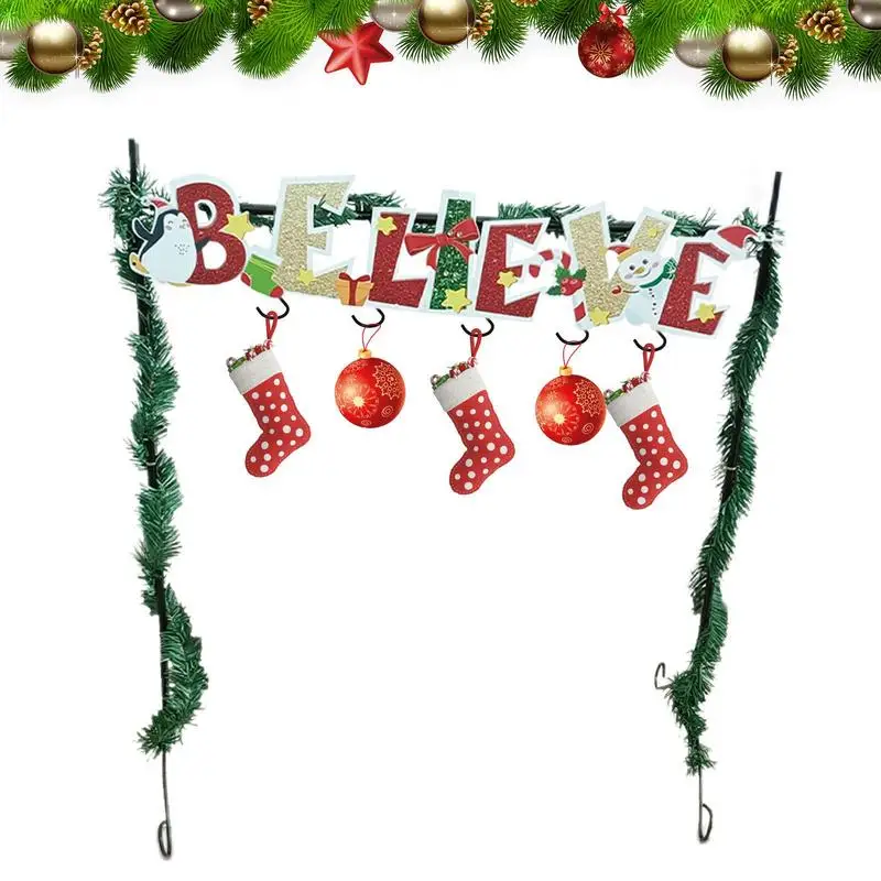 

Stocking Holder Stand Christmas 5 Hooks Reindeer Metal Stocking Stand Cute Stocking Standing Hanger For Wreaths Fashionable Sock