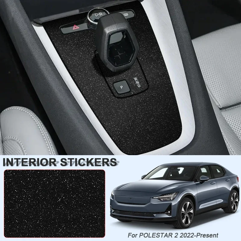 Фото Наклейка OUY из карбона для интерьера автомобиля POLESTAR 2 2022-наст. время (левый руль), защитная пленка для панели коробки передач, внутренний аксессуар №4