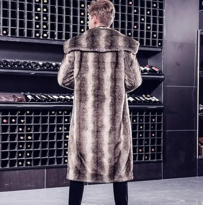 Осенне-зимняя куртка из искусственной норки Мужская Утепленная на пуговицах