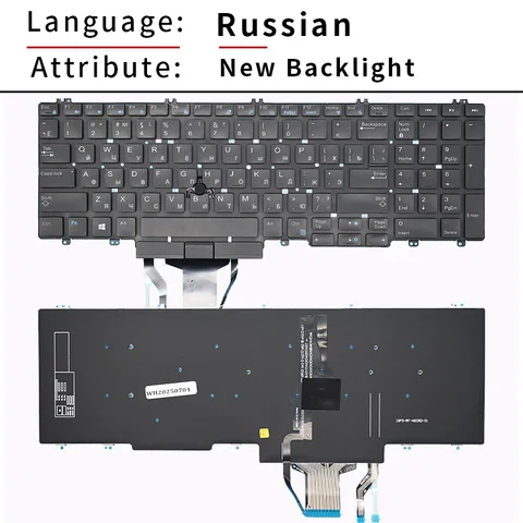 Сменная русская клавиатура для ноутбука Dell PRECISION 7530 7540 5540 P74F 15-7530 M7530 E7530 7730 7740, подсветка